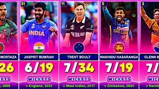 Most Wickets in an innings ODI Cricket With Top 50 Bowlers