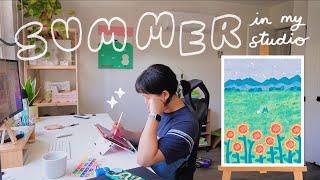 slow summer studio vlog  make art w/ me in my new studio!