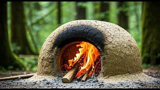 Mud Oven Primitive Technology | Clay oven Manufacturing | How to make Stove