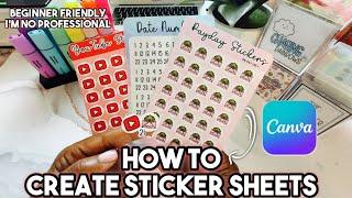 How to make sticker sheets! Make sticker sheets at home.  Canva Sticker tutorial