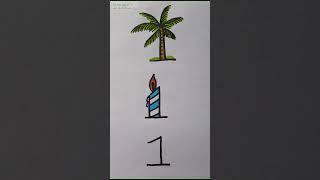 Drawing with 1 numbers #rongdhonuartanddrawing  #easyartlover #creativeart 