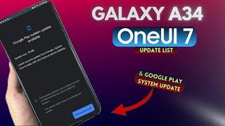 Samsung Galaxy A34 - One Ui 7 Device List & New Stability Update!