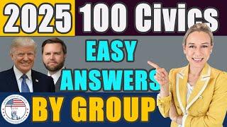 2025 U.S. Citizenship Official USCIS 100 Civics Questions 2008 version BY GROUP v12G1