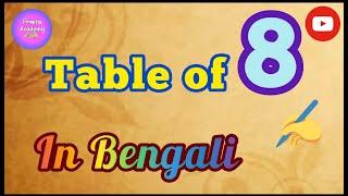 ৮- এর নামতা শিখে নেই এসো ||  বাংলাতে নামতা শেখো || Table of 8 in Bengali || Shikshar Academy