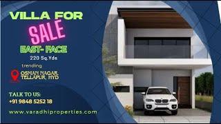 Villa for SALE, Price range: 3.5Cr-5Cr , Osman Nagar, Tellapur #9848525218 #investers #villa