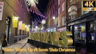 London Christmas Lights Tour | Seven Dials Christmas  Walking Lights Switch On Event! Nov 2022 [4K]