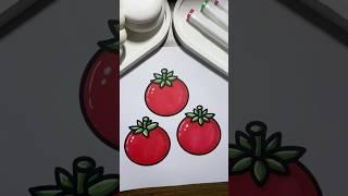 Three TOMATOES   is super simple #coloringwithme #coloringbook #coloringpages #shorts