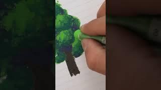 How to draw realistic tree - oil pastel technique #oilpastel #creativeart #easydrawing #art