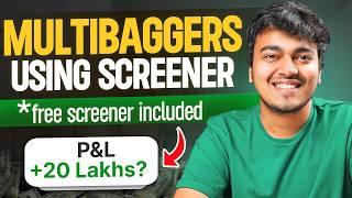 Learn to find MULTIBAGGERS with free scanner | Screener