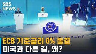 유럽중앙은행 기준금리 0% 동결…미국과 다른 길, 왜? / SBS