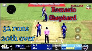 Romario shepherd  32 runs in last over, 6s & 4s recreate #mivsdc #norjebowling #romario shepherd ipl