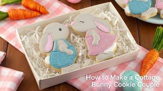 Decorate an Adorable Easter Bunny Cookie Couple | Cookie Decorating with Royal Icing