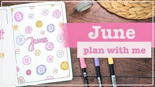 June 2024 | Bullet Journal Set Up | Plan With Me - Button Theme