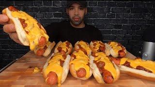 (ASMR) CHILI CHEESE DOG MUKBANG