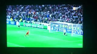 Schweinsteiger penalty goal. Real Madrid vs Bayern de Munich. CHAMPIONS 2012