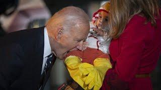 'Odd moment': Joe Biden bites baby during Halloween event