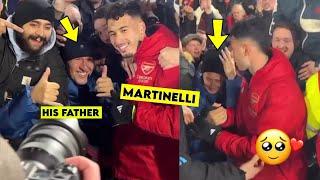 Martinelli's Epic Celebration with His Dad After Declan Rice's Last-Minute Victory! ‍