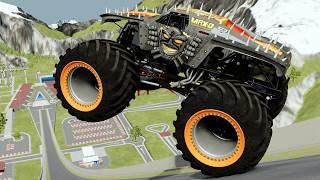 Max D Crash Test Dummy MONSTER JAM Obstacle Racing Jumps and Crashes | BeamNG.Drive