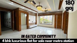 Luxurious 4 bhk flat for in vaishali ghaziabad||4bhk in gated community में मेट्रो स्टेशन के पास ।