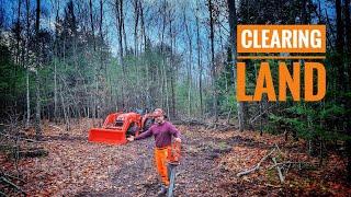 Land Clearing with a Chainsaw & Compact Tractor