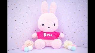 Customised Baby Name Miffy Pink Bunny Plush Toy 33cm