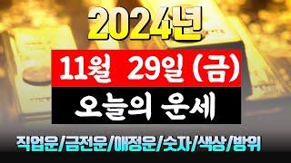 [오늘의 운세] 직업운 금전운 애정운 건강운 재물운 연애운 무료 운세 띠별 운세 2024.11.29(금)