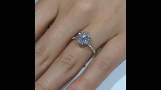 4 carat Round Moissanite Engagement Ring