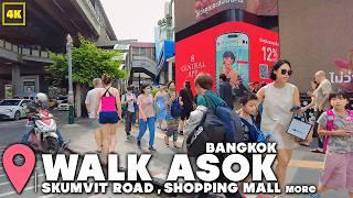 Walk through ASOK , Bangkok / Sukhumvit Road & Shopping mall (July 2024)