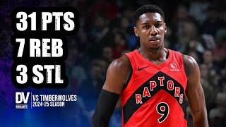 RJ Barrett vs Timberwolves 31 pts 7 reb 3 stl | Nov 21, 2024 | Regular Season