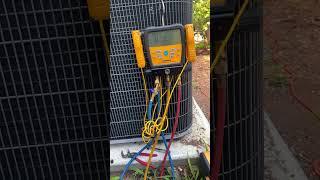 Single hose method. Vacuuming day and night heat pump.#sman3 #fieldpiece #hvac