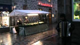 Accordionist in Belmont Street, Aberdeen.