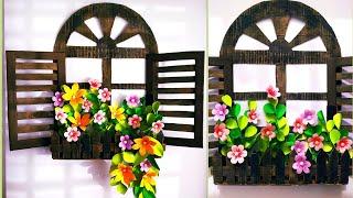 open window wallmate/ paper flower window wallhanging/ wall decoration idea/ unique paper craft