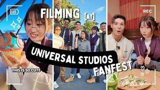 Filming at Universal Studios Fanfest! REACT Shoot day! Vlog and bts!!