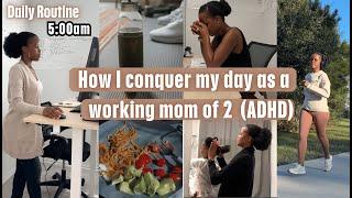 ADHD WORKING MOM OF 2 AND WIFE | DAY IN THE LIFE | PRODUCTIVE MORNING ROUTINE