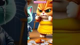 poor little cat vs police cat #cute #cat #shorts #shortvideo #like #subscribe