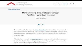 Canada Mortgage and Housing Corporation公布了“首次购房者补贴计划”的具体细节