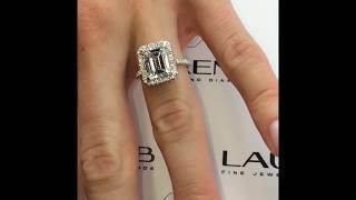 4 Carat Emerald Cut Diamond Ring in Cathedral Halo