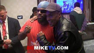 Sugar Ray Leonard shows up To Immanuwel Aleem dressing Room before his fight with Winfred Harris