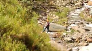 Swing jump in Banos, Ecuador