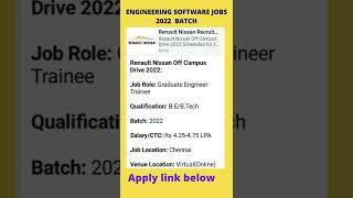 #off campus drive 2022 batch#renault  nissan off campus drive 2022#shorts#trending#viral#jobspoint