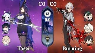 C0R1 Clorinde Taser & C0R1 Arlecchino Burning | Spiral Abyss 5.0 | Genshin Impact