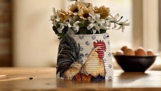 A pocket full of posies! Let’s create this fun and beautiful diy rooster planter!