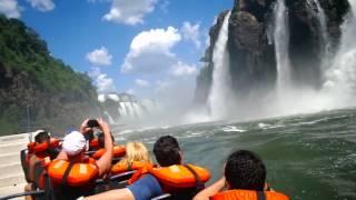 Extreme boat trip inside Iguazu Falls (Cataratas de Iguaçu) in HD