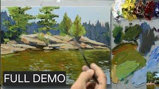 Impressionistic painting tutorial | Stones by the lake | Full time demo