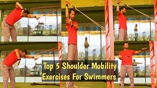 Top 5 Shoulder Mobility Exercises For Swimmers with Resistance cable #swimming #exercise #viral