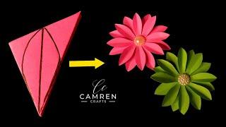 How To Make Paper Flower Basic | Paper Flower Easy Origami Flower / Christmas decoration