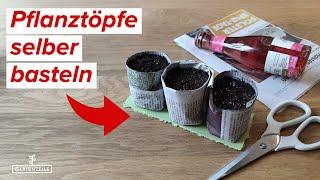 DIY Pflanztöpfe aus Zeitungspapier selber basteln. Anleitung. Eigene Töpfe in unter 2 Minuten!