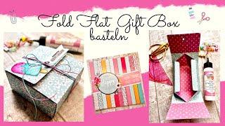 ️ Flach zusammenfaltbare Geschenkbox basteln I in cm I  Fold Flat Gift Box I DIY ️