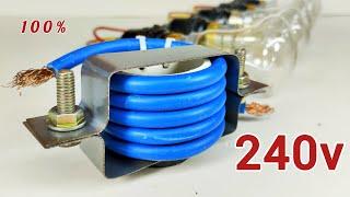 I Turn Copper and Cable Big Magnet Into 240v Powerful Free Electricity Generator 23KW