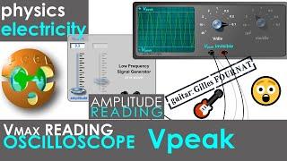 OSCILLOSCOPE  sine waveform AC voltage  AMPLITUDE reading Vpeak music  Gilles FOURNAT 